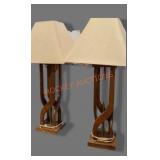 Set Of 2 Wood Table Lamps