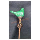Solar stake with glass bird