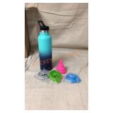 Water Bottle and Foldable Silicone Funnels