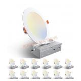 12pk 6" LED Recessed Light with Junction Box