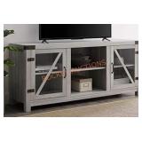 58" Glass Door TV Stand