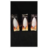 Set of 3 LED Flame Light Bulbs