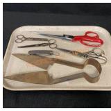 Tray Lot Of Scissors/shears