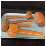 Tray Of Wooden Mallets