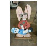 33"H Bunny Decor with Swinging Boy