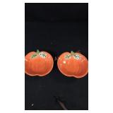 Set of 2 Pampered Chef Pumpkin Dishes