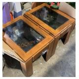 Set Of 2 Glass Top End Tables