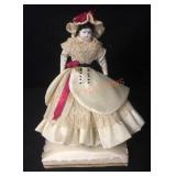 Vintage Glass And Plush Doll