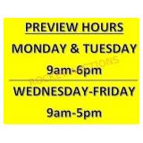 New Preview Hours-come Preview