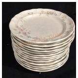Set Of 13 Pfaltzgraff Tea Rose Dinner Plates