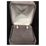 14k Y Opal And Diamond Earrings