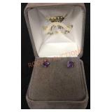 14k Y Amethyst Earrings