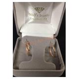 14k R Hoop Earrings