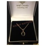 14k Y 18? Blk Onyx Pendant Necklace