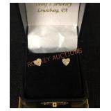 14ky Heart Diamond Earrings