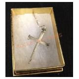 Sterling Nail Cross Necklace