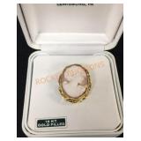 14k Gold Filled Cameo Pin