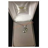Sterling Heart W/ Pendant Box Chain Necklace