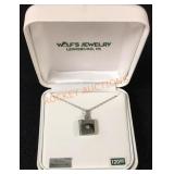 Sterling Book Locket W/ Diamond