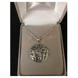 Sterling 3 Amethyst Pendant Necklace