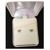 14k Y Citrine Heart Earrings