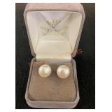 Sterling 11mm Pearl Earrings