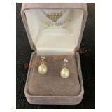 Sterling Pearl Drop Earrings
