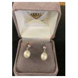 Sterling Pearl Drop Earrings