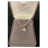 Sterling Heart Pendant With Rolo Link Chains