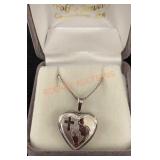 Sterling Heart With Cross Locket