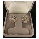 Round Filigree With Diamond Earring