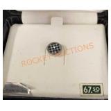 Onyx Tie Tack Sterling