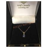 14k Y 18? Tanzanite Pendant W/ Diamond Necklace