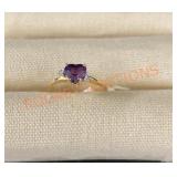 14ky Heart Amthyst Ring