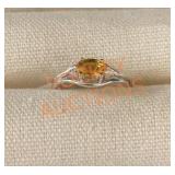 14kw Citrine Diamond Ring