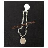 Silver Charm Bracelet W/ Circle Disk