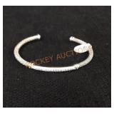 Sterling/gold Cz Cuff Bracelet