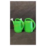 2 Plastic Watering Cans