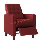 Push Back Recliner Chair-cherry Red