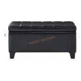 Large Faux Leather Ottoman