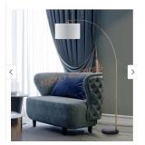 Archiology 77" Brass Arch Floor Lamps w/ White