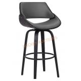Mona 30"H Barstool Grey Pu/Black Wood Legs