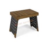 Wood/Woven End Table