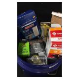 Misc Bucket Lot: Small Fire Extinguisher, Door