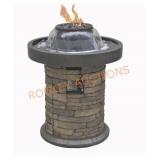 36.5" Resin Rock Outdoor Fire Fountain