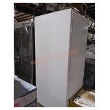 white upright freezer, approximately 74"h 33"w