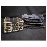 4 micro fiber cloths and basket
