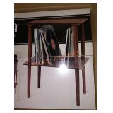 Victrola wooden stand w/ record holder