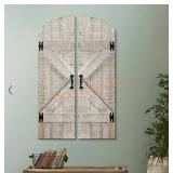 Wood farm door wall decor