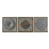 3pk Metal&Wood Wall Decor